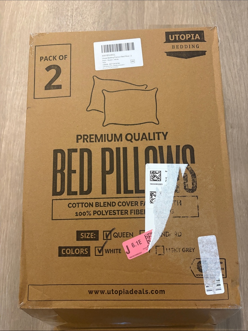 Utopia Bedding White Bed Pillows - Pack of 2